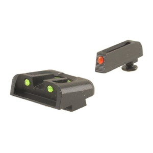 TRUGLO Fiber Optic Sight Set for Glock 20, 21, 29, 30, 31, 32, 37 Steel Fiber Optic Red Front, Green Rear