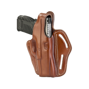 1791 Gunleather Thumb Break OWB Holster Right Hand Glock 17, 19, 19X, 22, 23, 26, 27, 31, 32, 33, 38, 45, 47, S&W M&P 9, M&P 40, M&P Shield, Sig P228, P229 Leather Classic Brown - 1791 Gunleather