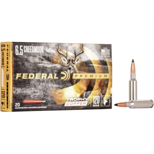 eral Premium 6.5 Creedmoor 120 Grain Federal Trophy Copper Polymer Tip Lead Free Box Of 20 Ammo