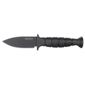 Ontario Gen II SP41 Fixed Blade Knife 3.75" Drop Point 5160 Black Carbon Steel Kraton Handle Black - Ontario