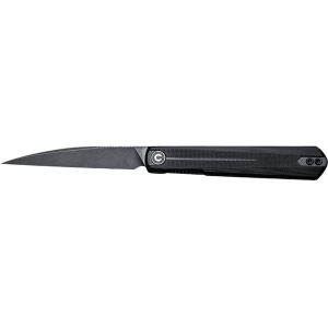 CIVIVI Clavi Pocket Knife 3.06" Wharncliffe Nitro-V Black Stonewash Blade G-10 Handle Black - Civivi