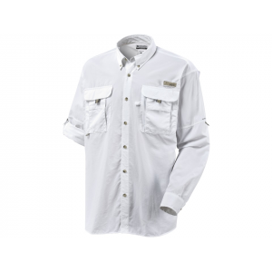 COLUMBIA Men's PFG Bahama II Long Sleeve Shirt White Medium