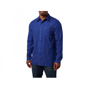 5.11 Men's Silverwood Solid Flannel Shirt Blue Mussel Large
