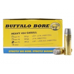 falo Bore 454 Casull 360 Grain Flat Nose Box Of 20 Ammo