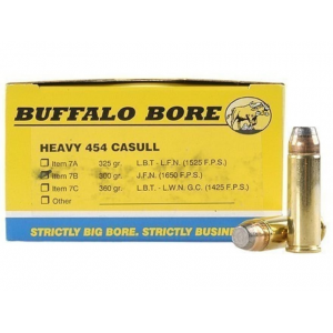falo Bore 454 Casull 300 Grain Flat Nose Box Of 20 Ammo