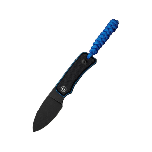 CIVIVI Knife Baby Banter Fixed Blade Knife 2.39" Drop Point Nitro-V Black Stonewash Blade G-10 Handle Black/Blue - Civivi