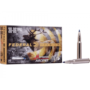 eral Premium Terminal Ascent 30-06 Springfield 175 Grain Bonded Polymer Tip Box Of 20 Ammo