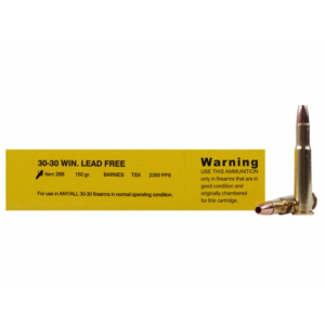 falo Bore 30-30 Winchester 150 Grain Barnes Triple-Shock X Solid Hollow Point Lead Free Box Of 20 Ammo