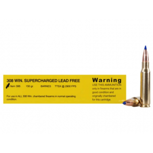 falo Bore 308 Winchester 150 Grain Barnes Tipped Triple-Shock X Bullet Boat Tail Lead-Free Box Of 20 Ammo