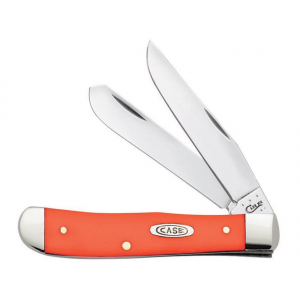 Case Trapper Pocket Knife 2-Blade Stainless Steel Blade Orange Synthetic Handle - Case