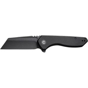 CIVIVI ExOne Pocket Knife 2.94" Reverse Tanto Nitro-V Black Stonewash Blade G-10 Handle Black - Civivi