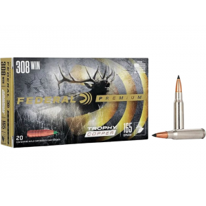 eral Premium Trophy Copper 308 Winchester 165 Grain Federal Trophy Copper Polymer Tip Lead Free Box Of 20 Ammo
