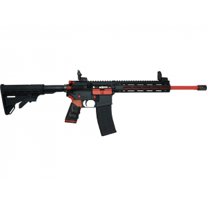 TIPPMANN Arms M4-22 Redline Semi Automatic Rifle 22 Long Rifle 16" Black Threaded Barrel Anodized Black Frame Red Pistol Grip