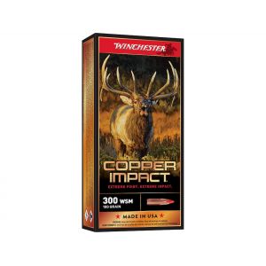 WINCHESTER Copper Impact 300 WINCHESTER Short Magnum (wsm) Ammo 180 Grain WINCHESTER Copper Impact Polymer Tip Lead Free Box Of 20