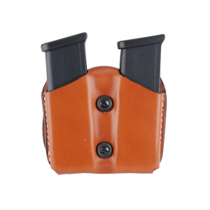 DeSantis Gunhide Single Stack Double Magazine Pouch 40 S&W, 9mm Magazine Leather Tan - Desantis Gunhide