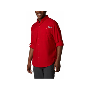 Columbia Men's PFG Tamiami II Long Sleeve Shirt Red Spark 2XL Tall - Columbia