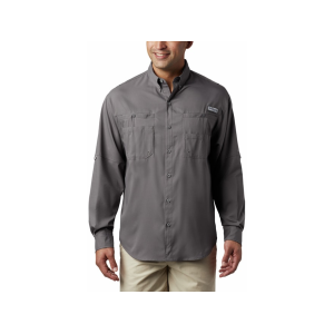 Columbia Men's PFG Tamiami II Long Sleeve Shirt City Gray Large Tall - Columbia
