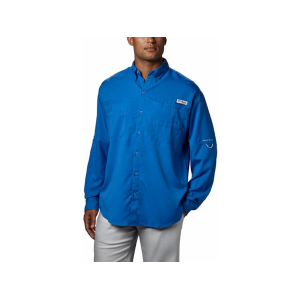 Columbia Men's PFG Tamiami II Long Sleeve Shirt Vivid Blue 2XL Tall - Columbia