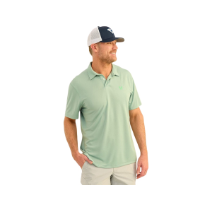 HUK Men's Icon Polo Fog Green Large
