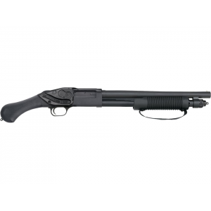 MOSSBERG 590 Shockwave Pump 12 Gauge Shotgun 14.375" Blued Barrel Black Bird's Head Stock Crimson Trace Laser Saddle