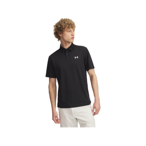 UNDER ARMOUR Men's Pique Polo Black/White Large