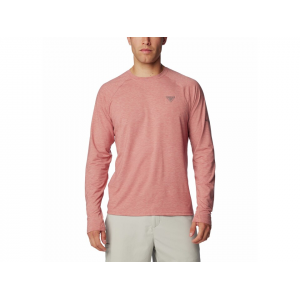 COLUMBIA Men's PFG Uncharted Long Sleeve Crew Neck Shirt Sandalwood Pink Heather 2XL