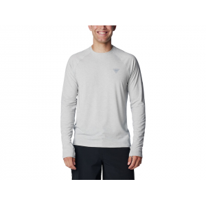 COLUMBIA Men's PFG Uncharted Long Sleeve Crew Neck Shirt Cool Gray Heather Large
