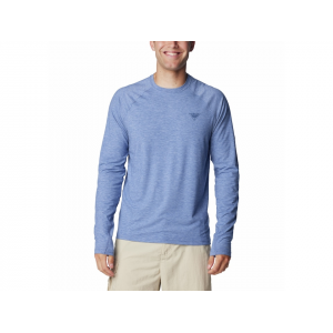 COLUMBIA Men's PFG Uncharted Long Sleeve Crew Neck Shirt Bluebell Heather XL