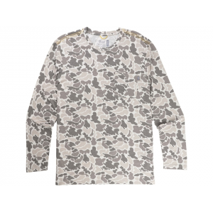 MARSH WEAR Men's Buxton Hagood Long Sleeve Crew Neck T Shirt Stone Mallard Camo Large