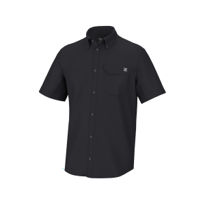 Huk Men's Tide Point Short Sleeve Shirt Black 2XL - Huk