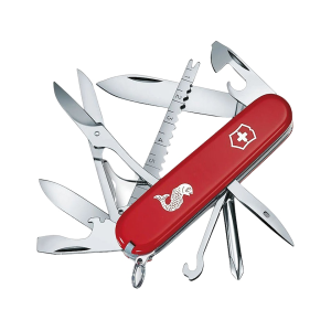 Victorinox Swiss Army Fisherman Pocket Knife Drop Point Stainless Steel Polished Blade ABS Polymer Handle Red