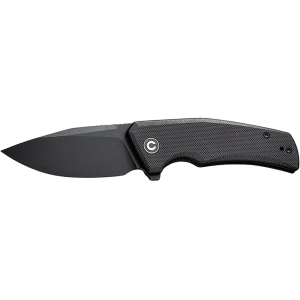 CIVIVI Regulatron Pocket Knife 2.98" Drop Point Nitro-V Black Stonewash Blade G-10 Handle Black - Civivi