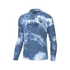 Huk Men's Mossy Oak Pursuit Hoodie Mossy Oak Stormwater Spindrift Large - Huk