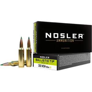 NOSLER Bt 300 Winchester Short Magnum (wsm) Ammo 165 Grain NOSLER Ballistic Tip Polymer Tip Box Of 20