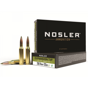 NOSLER E-tip 260 Remington Ammo 120 Grain NOSLER Expansion Tip (e-tip) Polymer Tip Lead Free Box Of 20