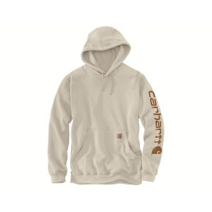 CARHARTT Men's Loose Fit Midweight Logo Sleeve Graphic Hoodie Malt Medium