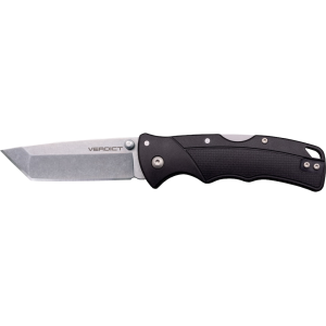 Cold Steel Verdict Folding Knife 3" Tanto Point 4116 Stainless Steel Stonewashed Blade Glass Filled Nylon Handle Black - Cold Steel