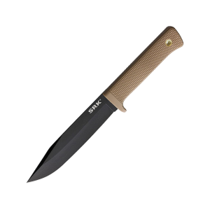 Cold Steel SRK Fixed Blade Knife 6" Clip Point SK-5 Black Blade Kray-Ex Handle Desert Tan - Cold Steel