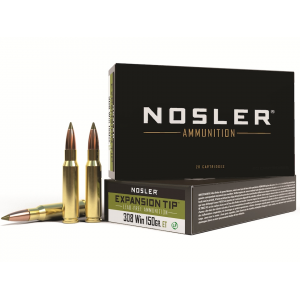ler E-Tip 308 Winchester 150 Grain Nosler Expansion Tip (E-Tip) Polymer Tip Lead Free Box Of 20 Ammo