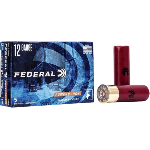 Federal Power-Shok 12 Gauge Ammo 3 #4 Buckshot 41 Pellets Case Of 250 (50 Boxes Of 5) eral Power-Shok 12 Gauge 3 #4 Buckshot 41 Pellets Case Of 250 (50 Boxes Of 5) Ammo
