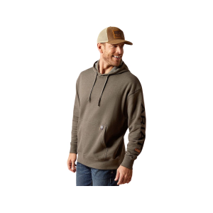 Ariat Men's Rebar Graphic Hoodie Beluga Heather/Black Medium - Ariat