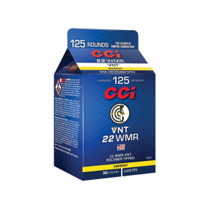 CCI VNT 22 Winchester Magnum Rimfire (WMR) Ammo 30 Grain Speer VNT Polymer Tip Box of 125