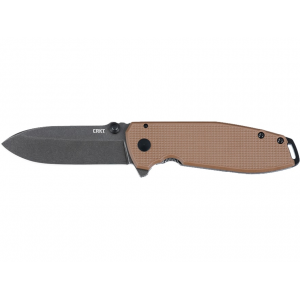 CRKT Squid XM Folding Knife 2.95" Drop Point D2 Black Stonewash Blade G-10 Handle Brown - Crkt