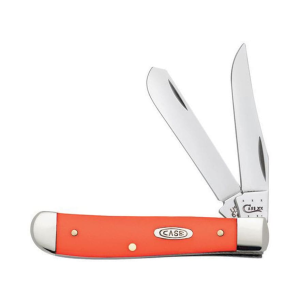 Case Mini Trapper Pocket Knife 2-Blade Stainless Steel Blade Orange Synthetic Handle - Case