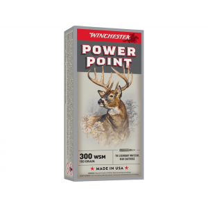 WINCHESTER Power Point 300 WINCHESTER Short Magnum (wsm) Ammo 150 Grain Jacketed Soft Point Box Of 20