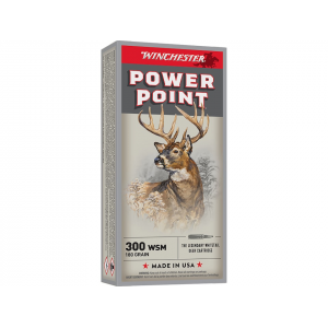 WINCHESTER Power Point 300 WINCHESTER Short Magnum (wsm) Ammo 180 Grain Jacketed Soft Point Box Of 20