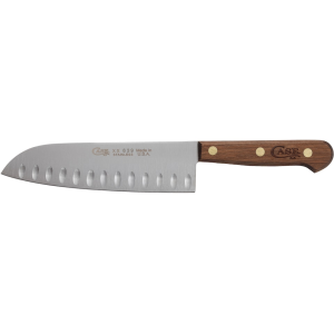 Case Household Cutlery Santoku Kitchen Knife 7" Santoku Tru-Sharp Satin Blade Walnut Handle Wood - Case