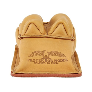 Protektor Bunny Ear Rear Shooting Rest Bag with Heavy Bottom Leather Tan Unfilled - Protektor