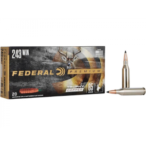 eral Premium Trophy Copper 243 Winchester 85 Grain Federal Polymer Tip Lead Free Box Of 20 Ammo