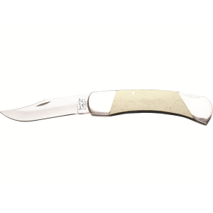 Bear & Son WSB05 Pocket Knife 2.75" Clip Point 440HC Satin Blade Bone Handle White - Bear & Son